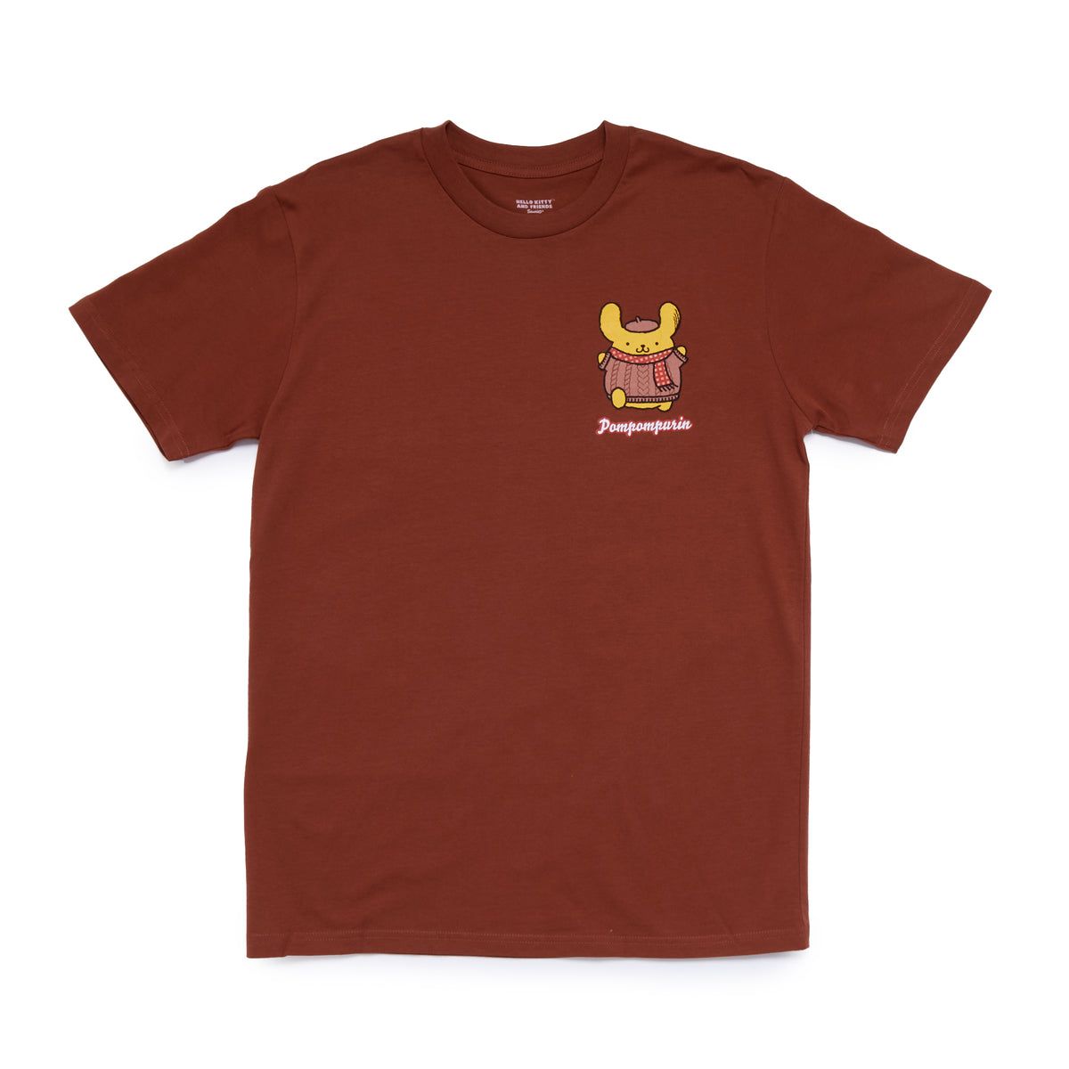 Pompompurin Adult Sharing Cozy Moments Tee (Brown) Apparel Mad Engine Global LLC