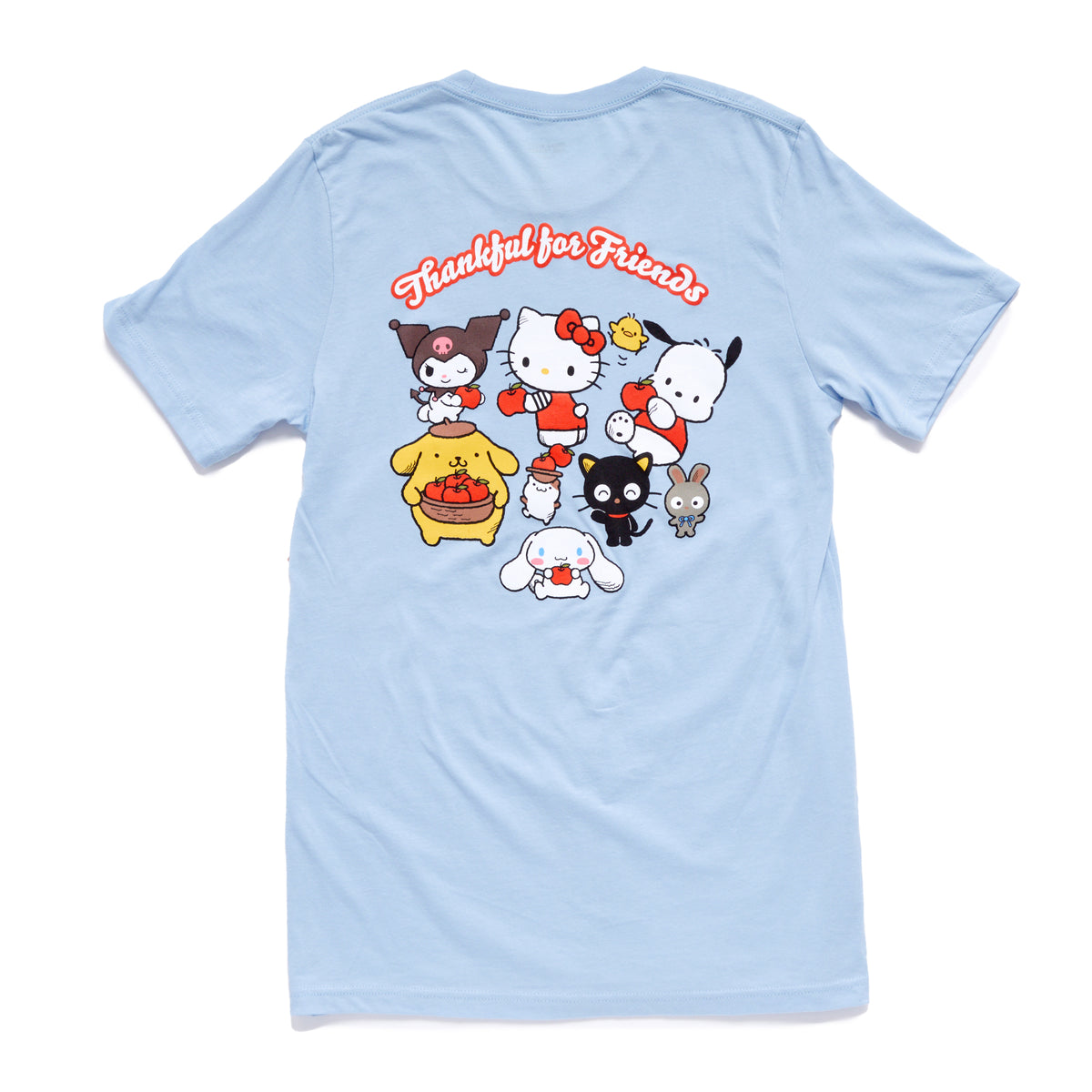 Chococat Adult Thankful For Friends Tee (Light Blue) Apparel Mad Engine Global LLC