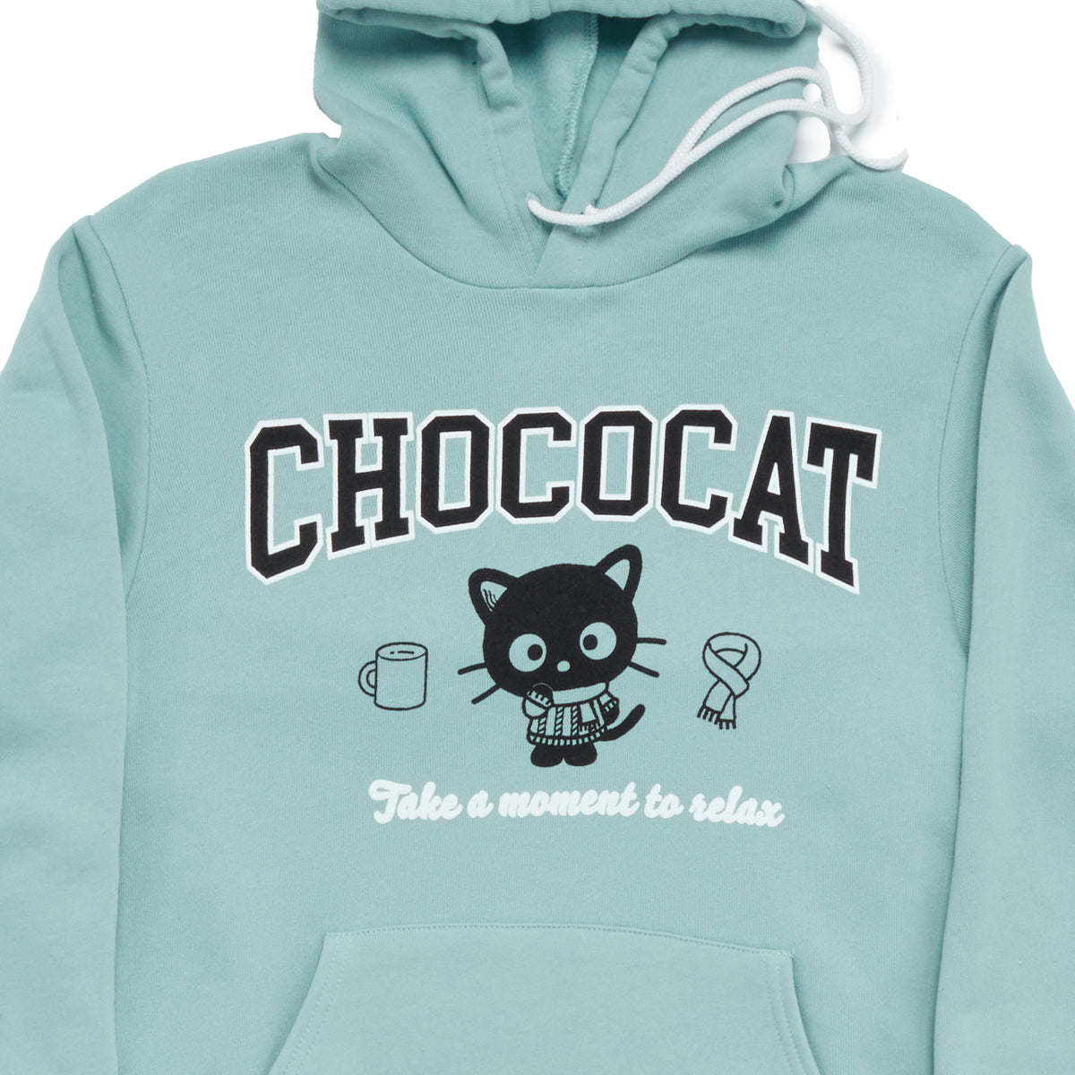 Chococat Adult Take A Moment To Relax Hoodie (Light Green) Apparel Mad Engine Global LLC