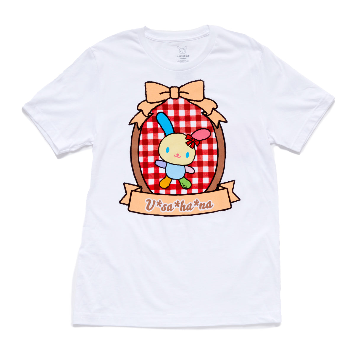 U*SA*HA*NA Adult Bow & Plaid Tee (White) Apparel Mad Engine Global LLC