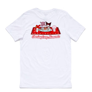 Kuromi Adult Sharing Cozy Moments Tee (White) Apparel Mad Engine Global LLC