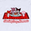 Kuromi Adult Sharing Cozy Moments Tee (White) Apparel Mad Engine Global LLC