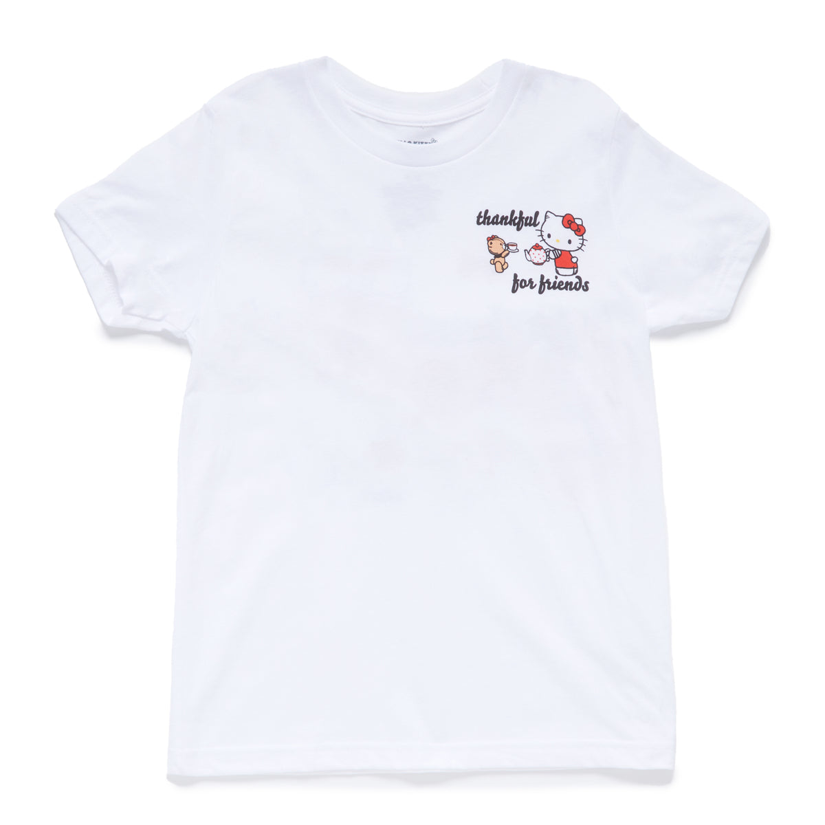 Hello Kitty and Friends Big Kids Thankful For Friends Tee (White) Apparel Mad Engine Global LLC