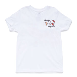 Hello Kitty and Friends Big Kids Thankful For Friends Tee (White) Apparel Mad Engine Global LLC