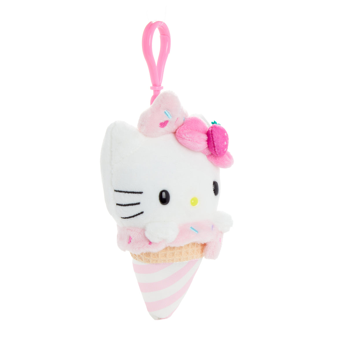 Hello Kitty Strawberry Plush Mascot Clip (Ice Cream Treat Series) Accessory NAKAJIMA CORPORATION