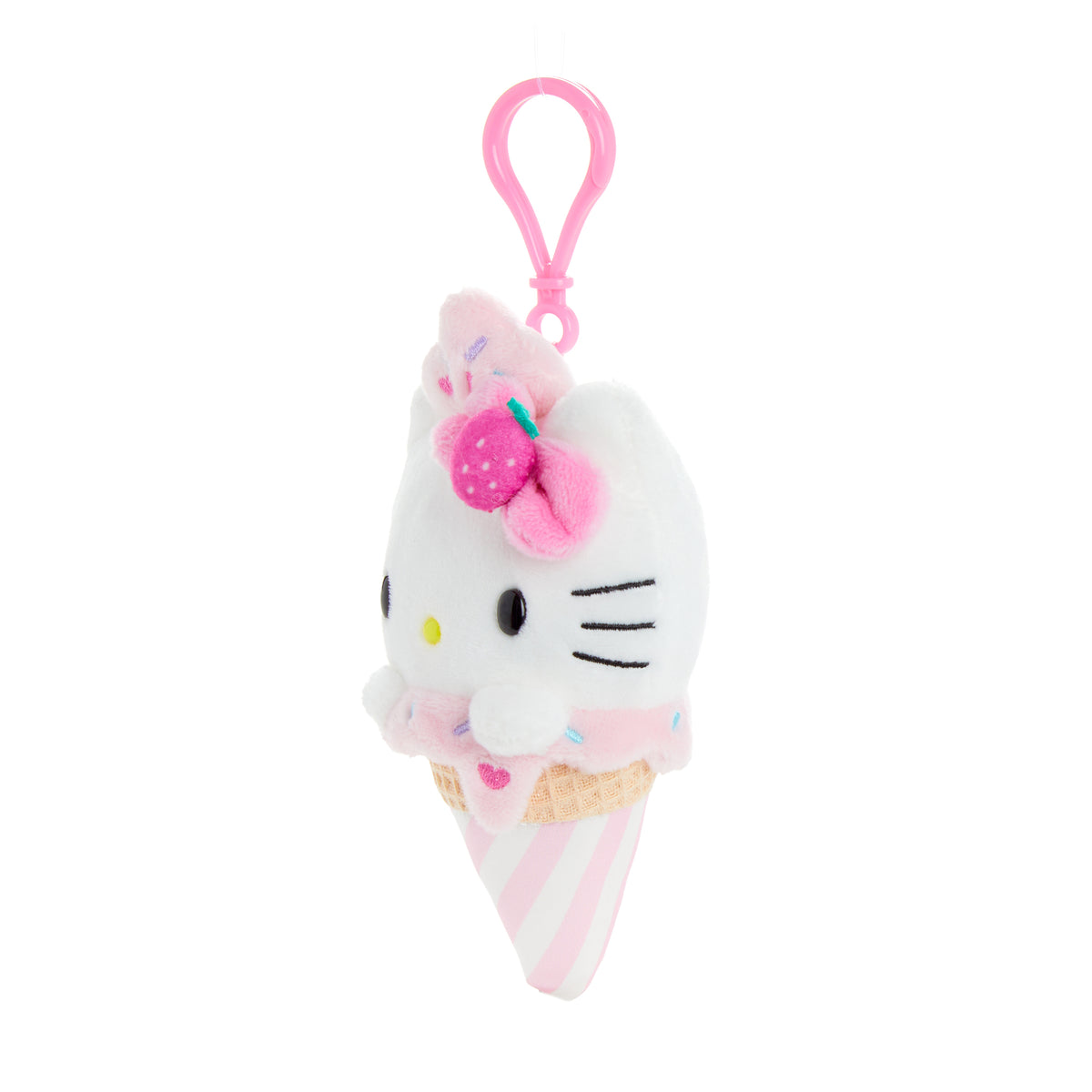 Hello Kitty Strawberry Plush Mascot Clip (Ice Cream Treat Series) Accessory NAKAJIMA CORPORATION