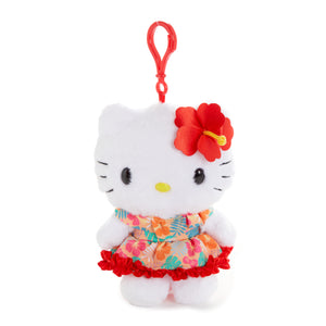 Hello Kitty White Plush Mascot Clip (Island Hibiscus Series) Plush NAKAJIMA CORPORATION