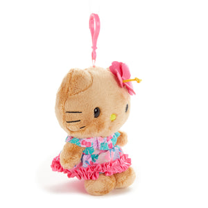 Hello Kitty Tan Plush Mascot Clip (Island Hibiscus Series) Plush NAKAJIMA CORPORATION