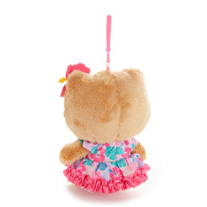 Hello Kitty Tan Plush Mascot Clip (Island Hibiscus Series) Plush NAKAJIMA CORPORATION