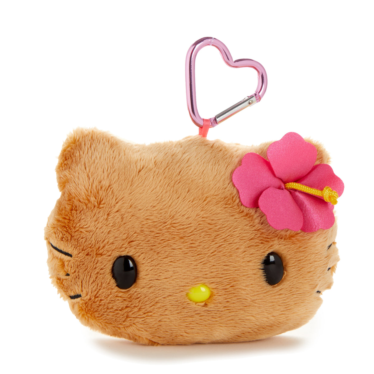 Hello Kitty Tan Plush Mini Face Pouch (Island Hibiscus Series) Plush NAKAJIMA CORPORATION