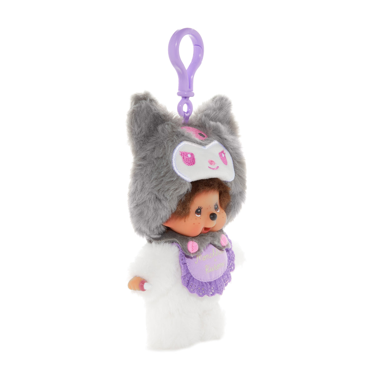 Kuromi x Monchhichi Plush Mascot Keychain (Monchhichi) Accessory Aliquantum International Inc