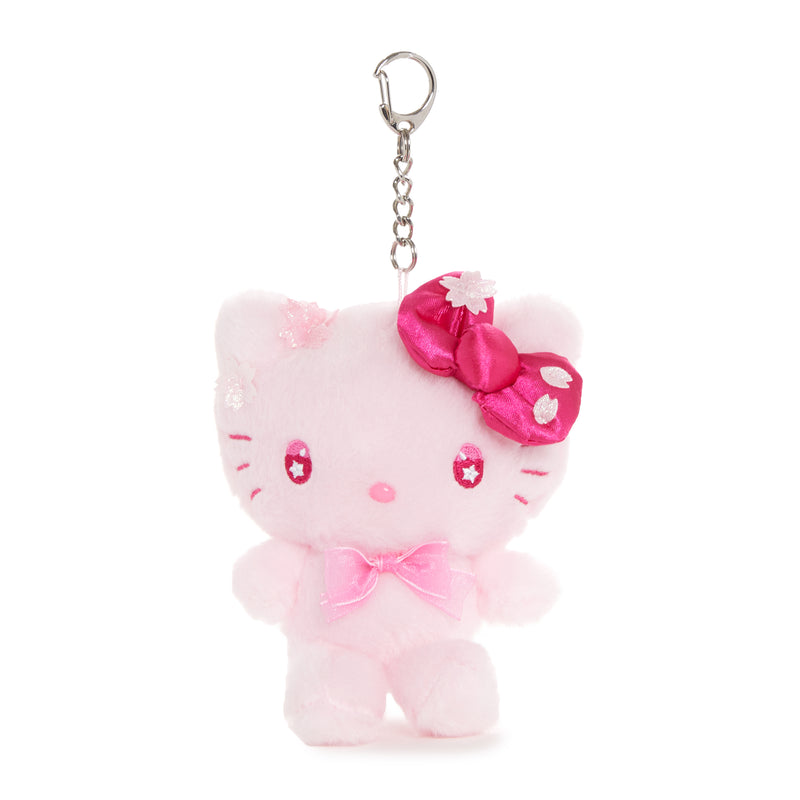 A pink Hello Kitty plush keychain