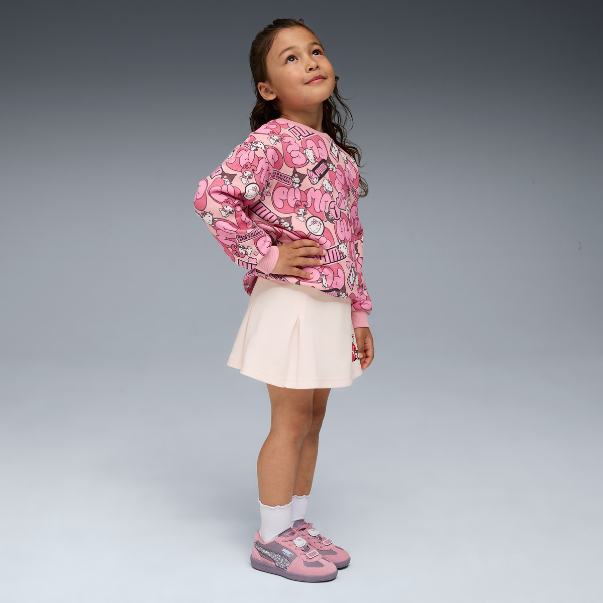 Hello Kitty and Friends x PUMA Kids Relaxed All-over Print Crewneck (Pinkscape) Apparel PUMA