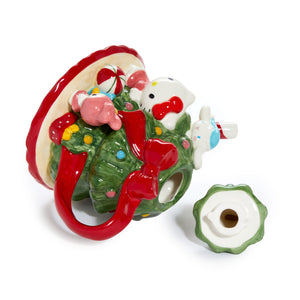 Hello Kitty and Friends Ceramic Holiday Tree Teapot Seasonal Blue Sky Clayworks