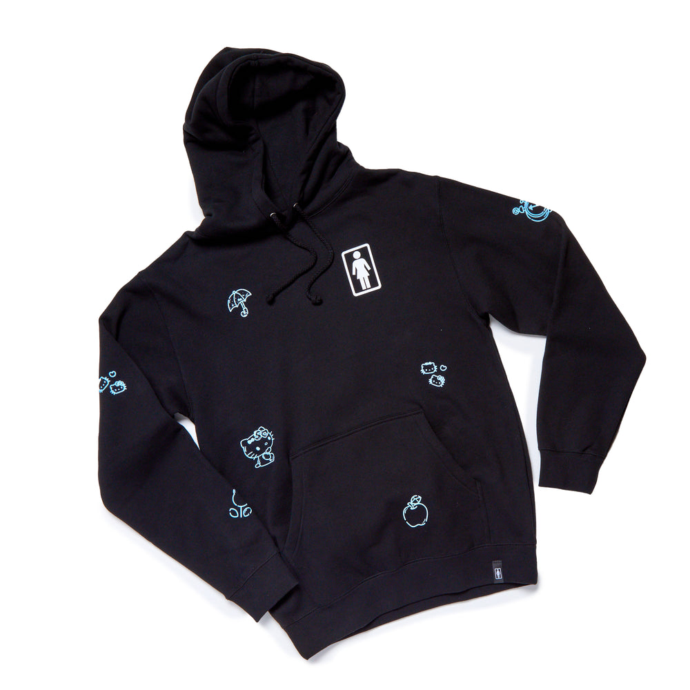 Hello Kitty x GIRL Black Hoodie (50th Anniv.) Apparel Girl Skateboards