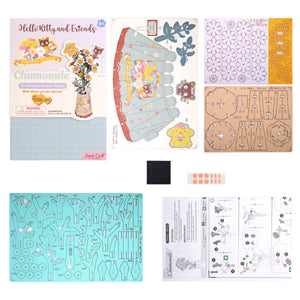 Pompompurin & Chococat Chamomile 3D Wooden Flower Puzzle Kit Toys&Games Hands Craft