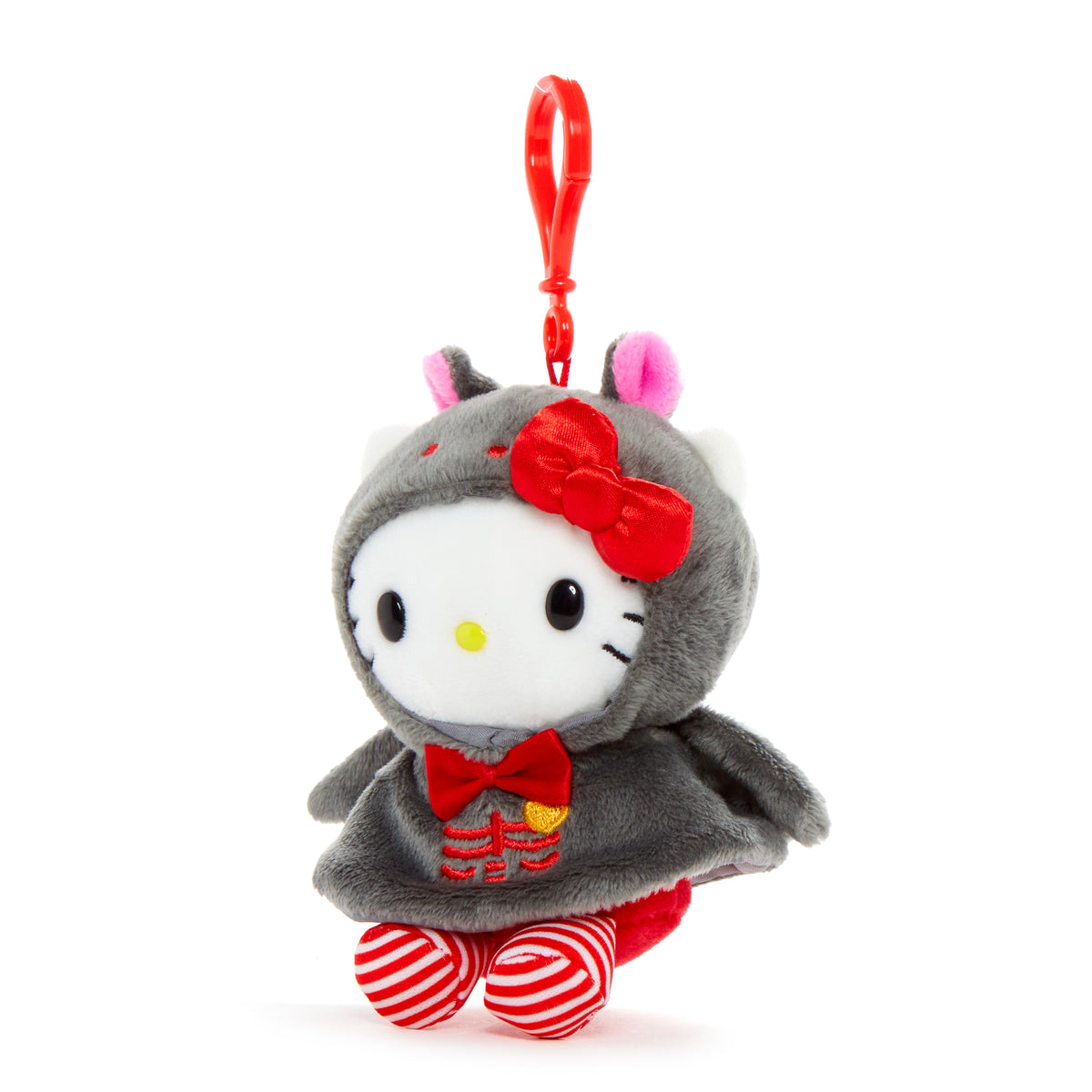 Hello Kitty Plush Mascot Clip (Spooky Bat Series) Accessory NAKAJIMA CORPORATION