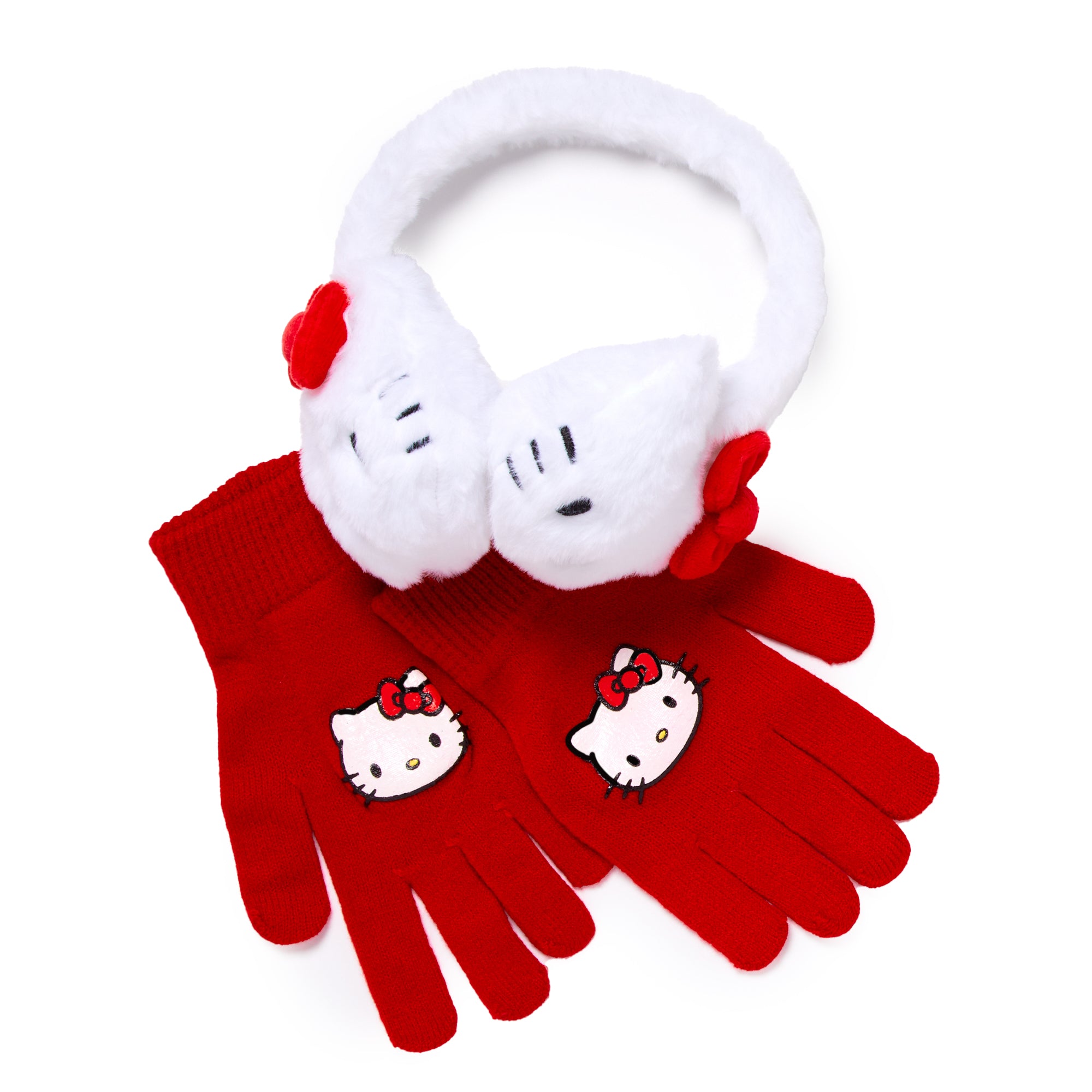 Hello Kitty Kids 2-Pc Earmuff Gloves Set (Red)