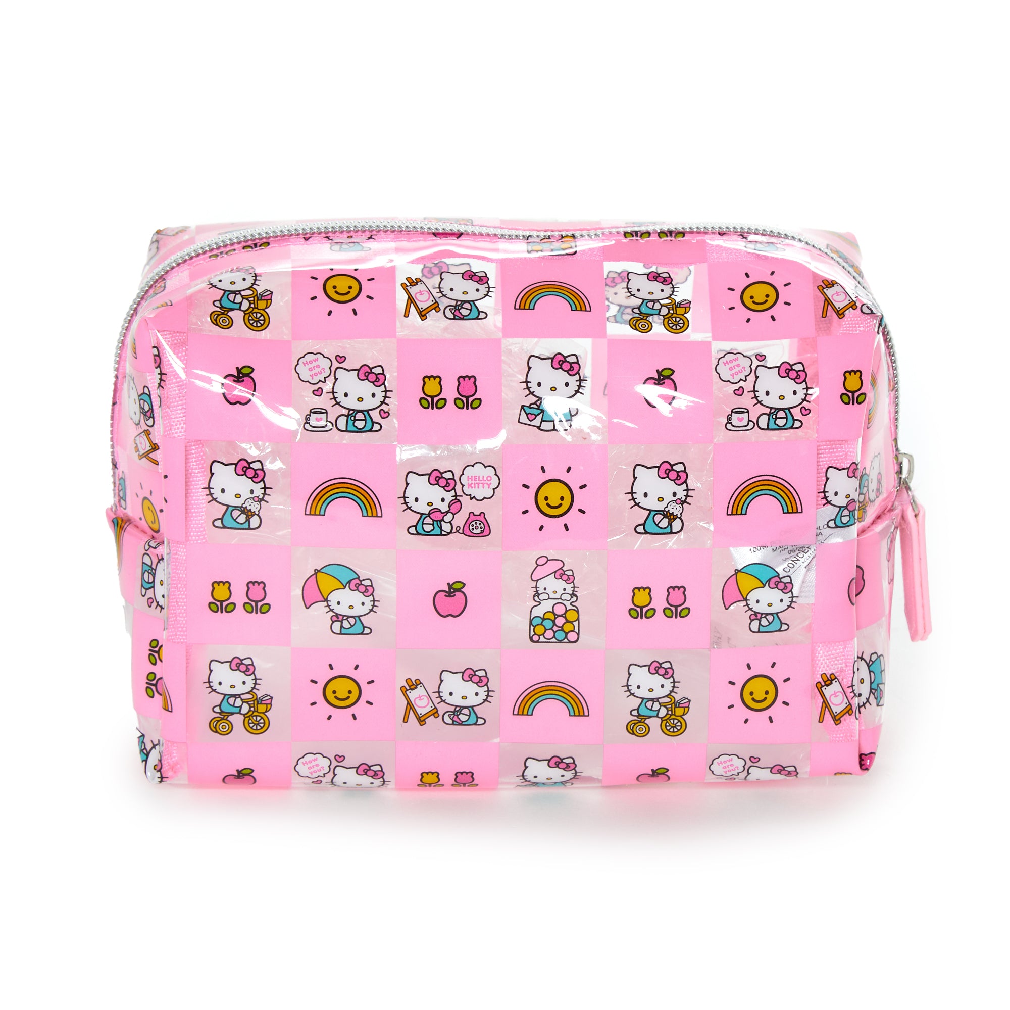 Hello Kitty x FUL Rectangular Clear Cosmetic Bag (Pink Check)