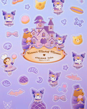 Kuromi x Okayama Kobo Sticker Sheet (Mischief Mansion) Stationery Okayama Kobo