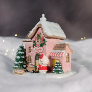 Hello Kitty's Merry Book Nook Ceramic Candle House Home Goods Blue Sky Clayworks