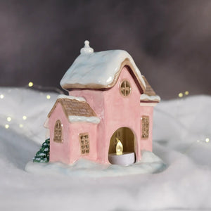 Hello Kitty's Merry Book Nook Ceramic Candle House Home Goods Blue Sky Clayworks