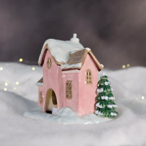 Hello Kitty's Merry Book Nook Ceramic Candle House Home Goods Blue Sky Clayworks