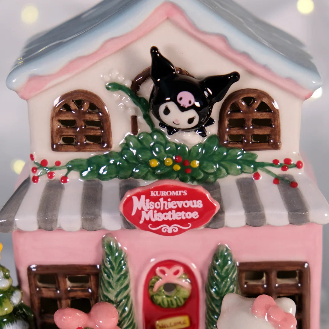 Kuromi's Mischievous Mistletoe Ceramic Candle House Home Goods Blue Sky Clayworks