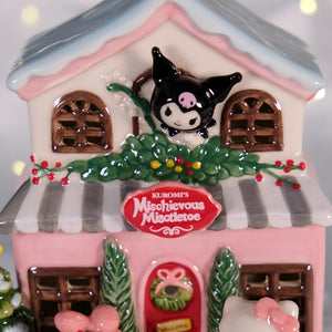 Kuromi's Mischievous Mistletoe Ceramic Candle House Home Goods Blue Sky Clayworks
