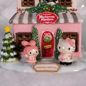 Kuromi's Mischievous Mistletoe Ceramic Candle House Home Goods Blue Sky Clayworks