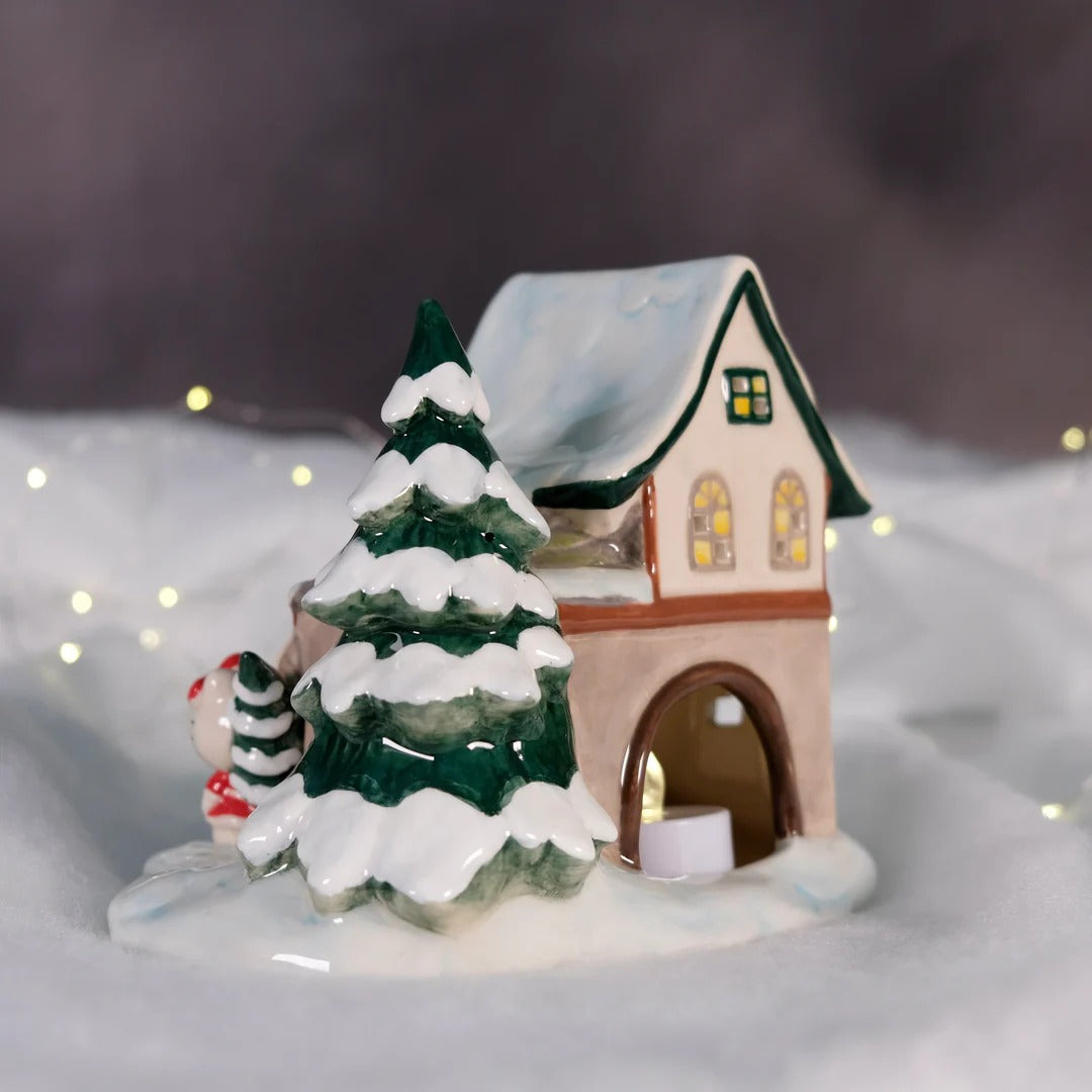 Keroppi's Pondside Pines Ceramic Candle House Home Goods Blue Sky Clayworks