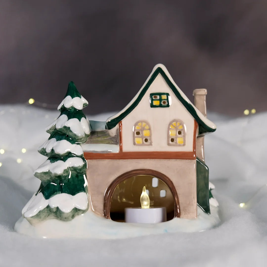 Keroppi's Pondside Pines Ceramic Candle House Home Goods Blue Sky Clayworks