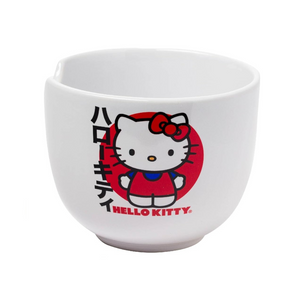 Hello Kitty Ceramic Ramen Bowl and Chopstick Set (Japan Logo) Home Goods Silver Buffalo LLC   