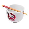 Hello Kitty Ceramic Ramen Bowl and Chopstick Set (Japan Logo) Home Goods Silver Buffalo LLC   