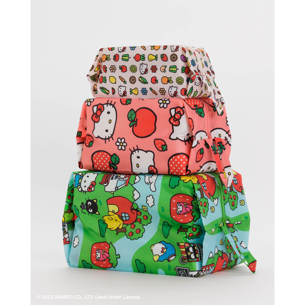 Hello Kitty and Friends x Baggu 3D Zipper Pouch Set (Apples + Icons + Friends) Bags Baggu Corporation   