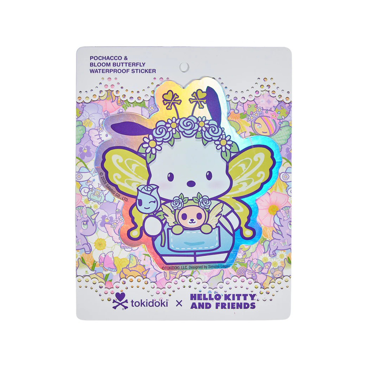Pochacco x Tokidoki Large Sticker (Butterfly Garden) Stationery TOKIDOKI