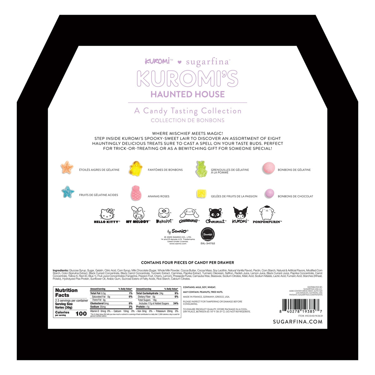 Kuromi's x Sugarfina Halloween Haunted House Tasting Collection Seasonal SUGARFINA