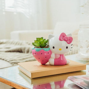 Hello Kitty Strawberry Mini Ceramic Planter Home Goods Silver Buffalo LLC   