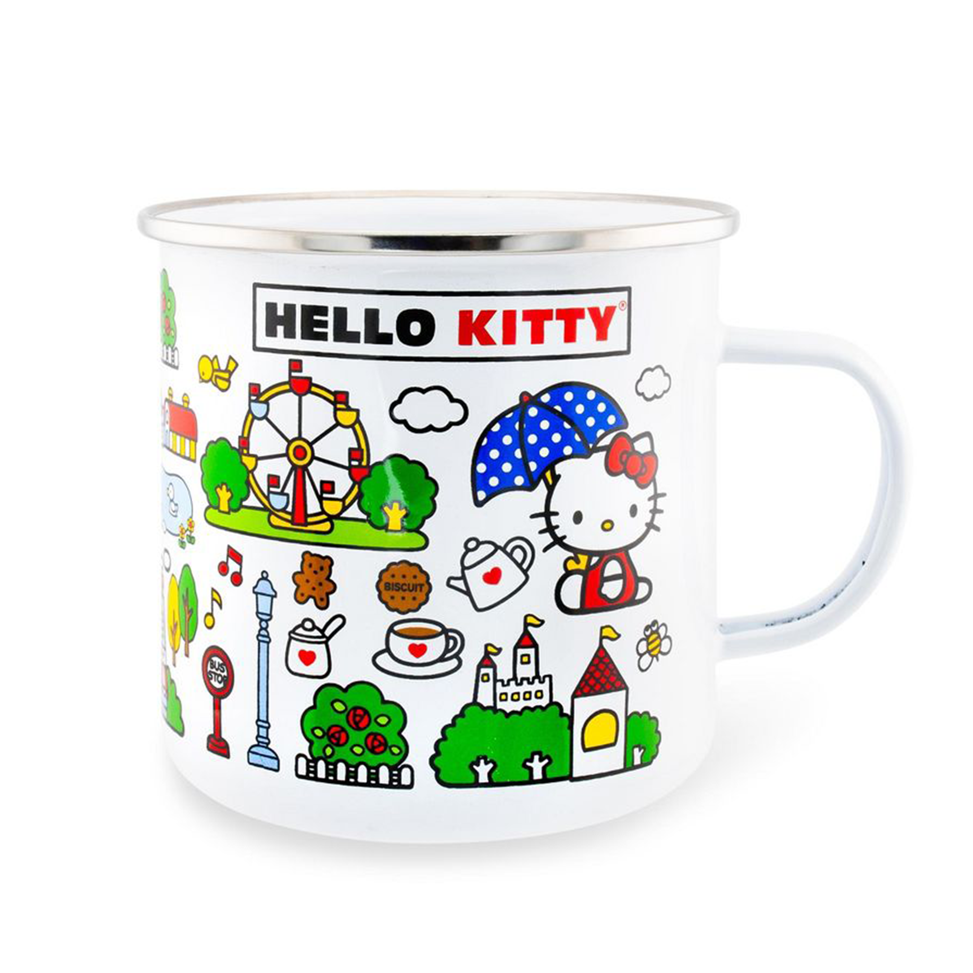 Hello Kitty Enamel Camper Coffee Mug Home Goods Silver Buffalo LLC   