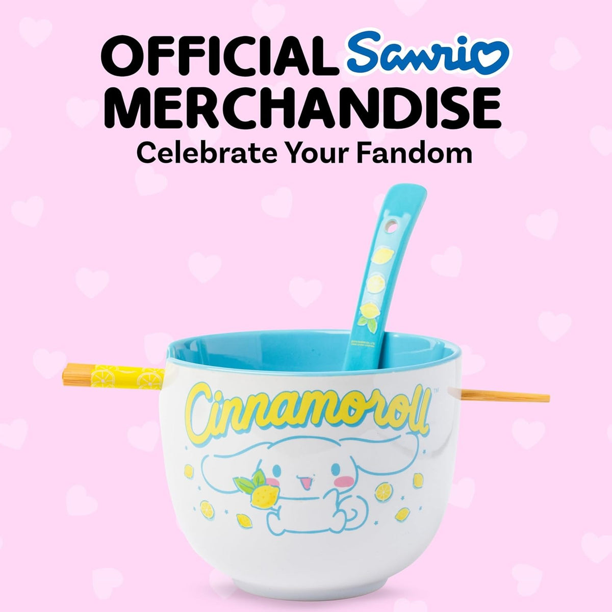 Cinnamoroll Ceramic Ramen Bowl and Chopstick & Spoon Set (Lemons) Home Goods Silver Buffalo