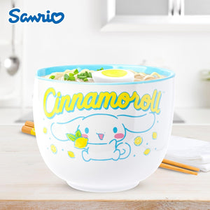 Cinnamoroll Ceramic Ramen Bowl and Chopstick & Spoon Set (Lemons) Home Goods Silver Buffalo