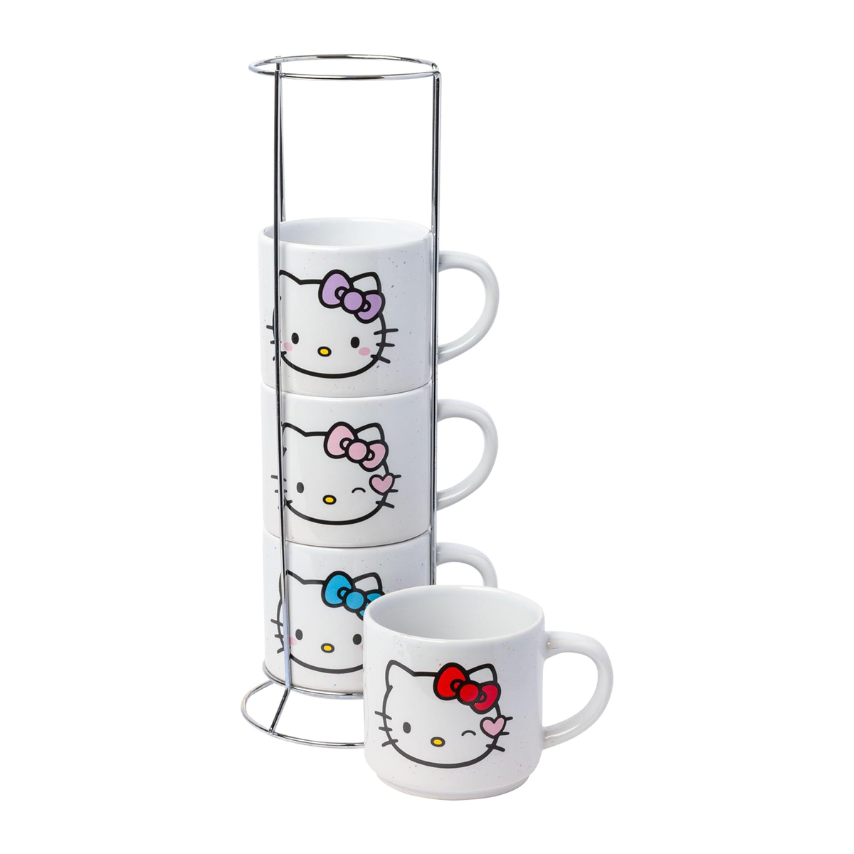 Hello Kitty Winking Hearts 5-Piece Ceramic Mug Stack Hello Kitty Winking Hearts 5-Piece Ceramic Mug Stack