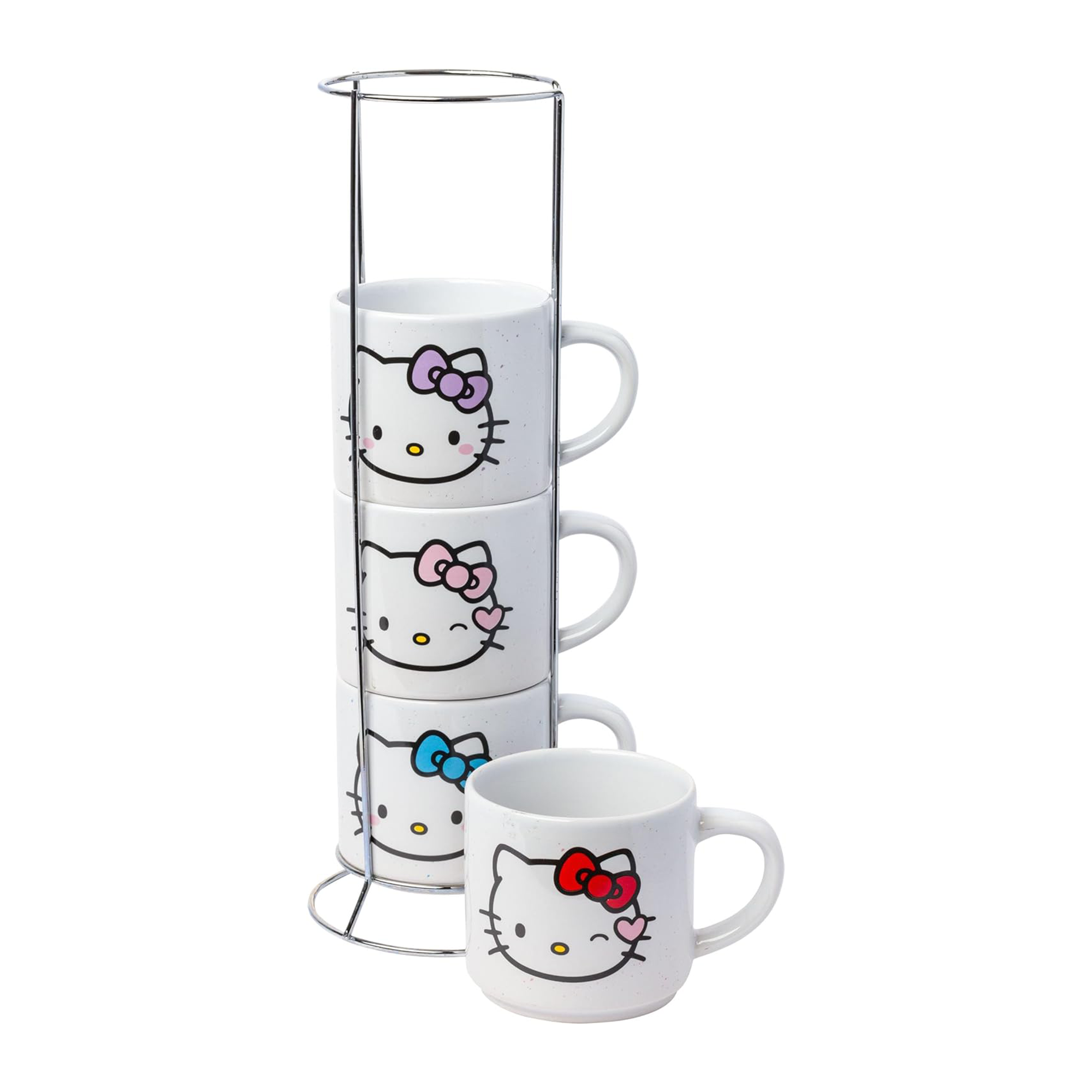 Hello Kitty Winking Hearts 5-Piece Ceramic Mug Stack