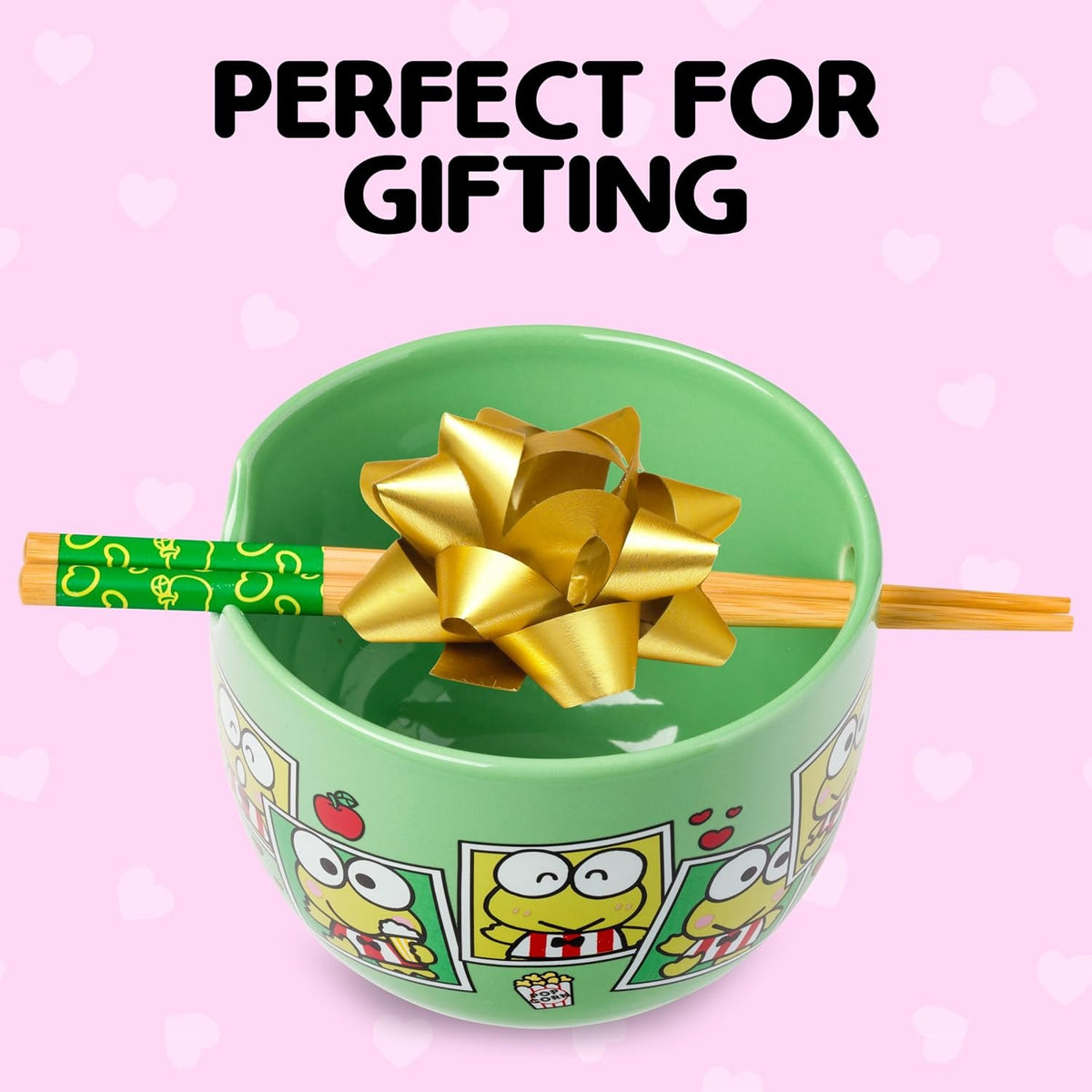 Keroppi Ceramic Ramen Bowl and Chopstick Set (Snap Shots) Home Goods Silver Buffalo