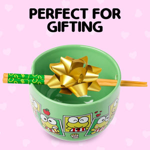 Keroppi Ceramic Ramen Bowl and Chopstick Set (Snap Shots) Home Goods Silver Buffalo