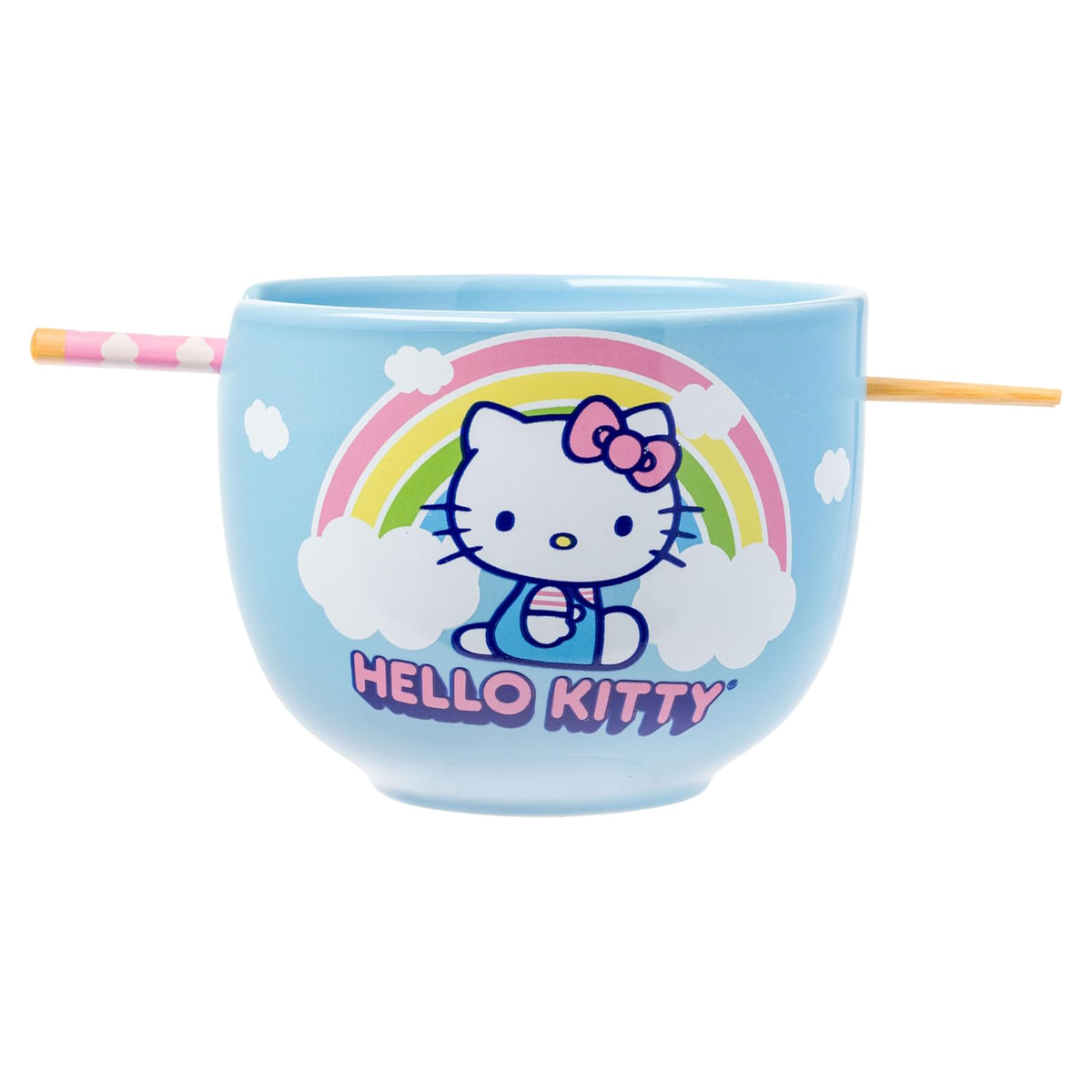 Hello Kitty Ceramic Ramen Bowl and Chopstick Set (Rainbow) Hello Kitty Ceramic Ramen Bowl and Chopstick Set (Rainbow)