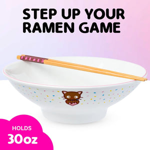 Chococat Ceramic Noodle Bowl and Chopstick Set (Sprinkles) Home Goods Silver Buffalo