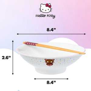Chococat Ceramic Noodle Bowl and Chopstick Set (Sprinkles) Home Goods Silver Buffalo