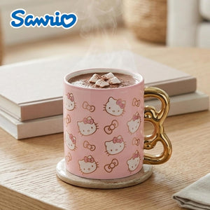 Hello Kitty Sculpted Bow Ceramic Mug (Pink & Gold) Home Goods Silver Buffalo