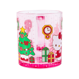 Hello Kitty Pink Glass Mug (Holiday Glitter) Seasonal Silver Buffalo